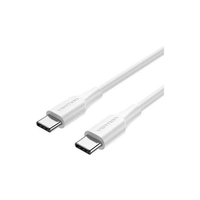 Cable USB 2.0 Tipo-C 3A Vention TRCWF/ USB Tipo-C Macho - USB Tipo-C Macho/ Hasta 60W/ 480Mbps/ 1m/ Blanco