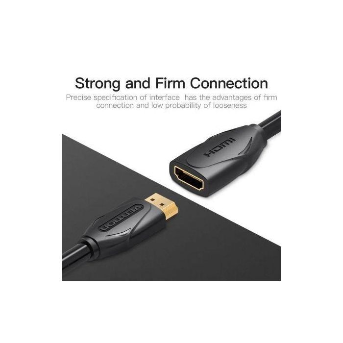 Cable Alargador HDMI Vention VAA-B06-B200/ HDMI Macho - HDMI Hembra/ 2m/ Negro 1