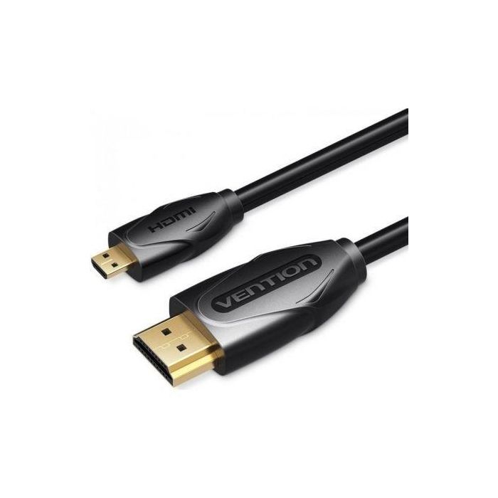 Cable HDMI Vention VAA-D03-B100/ HDMI Macho - Micro HDMI Macho/ 1m/ Negro