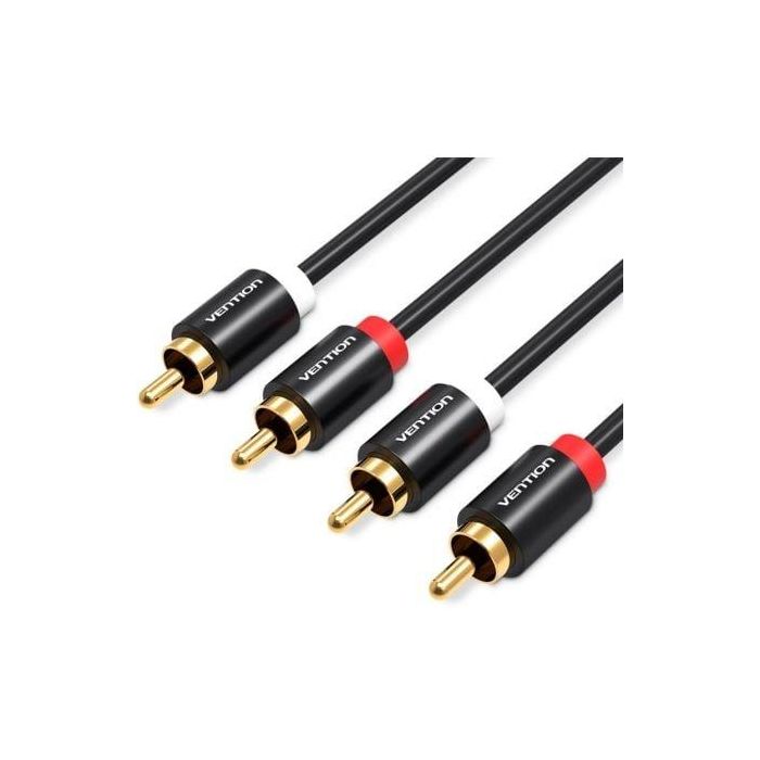 Cable Estéreo Vention VAB-R06-B150/ 2x RCA Macho - 2x RCA Macho/ 1.5m/ Negro