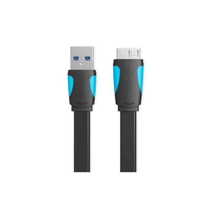Cable USB 3.0 Vention VAS-A12-B025/ MicroUSB Macho - USB Macho/ 10W/ 5Gbps/ 25cm/ Azul y Negro 1