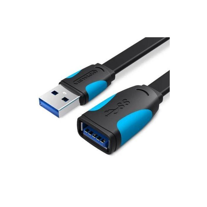 Cable Alargador USB 3.0 Vention VAS-A13-B100/ USB Macho - USB Hembra/ 5Gbps/ 1m/ Negro y Azul