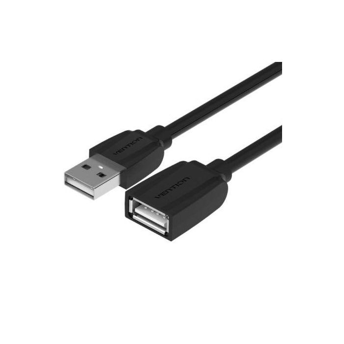 Cable Alargador USB 2.0 Vention VAS-A44-B050/ USB Macho - USB Hembra/ 50cm/ Negro