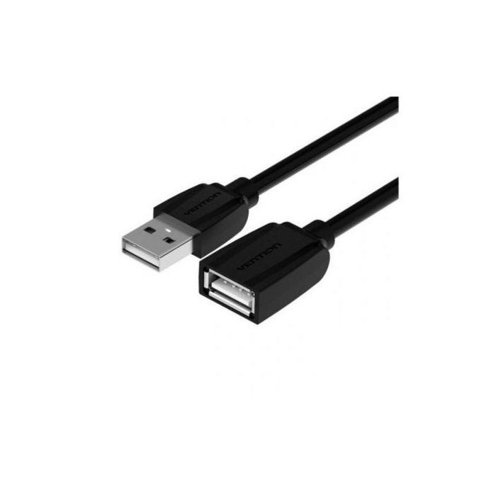 Cable Alargador USB 2.0 Vention VAS-A44-B200/ USB Macho - USB Hembra/ 480Mbps/ 2m/ Negro