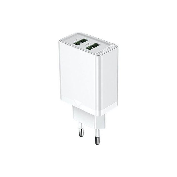 Cargador de Pared Vention FBAW0-EU/ 2xUSB/ 18W/ Blanco 1