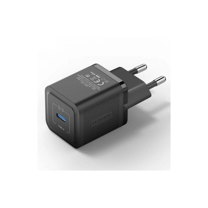 Cargador Gan de Pared Vention FEPB0-EU/ 1xUSB Tipo-C/ 20W