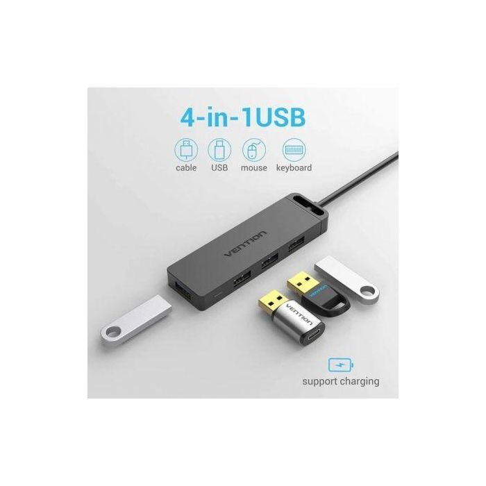 Hub USB 3.0 Vention CHLBD/ 4xUSB/ MicroUSB PD/ 50cm 1