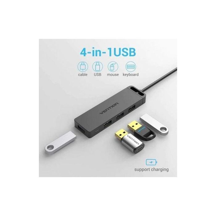 Hub USB 3.0 Vention CHLBF/ 4xUSB/ MicroUSB PD/ 1m 1