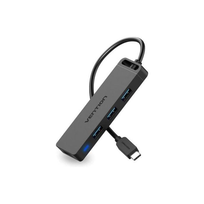 Hub USB Tipo-C Vention TGKBD/ 4xUSB/ 1xMicroUSB PD/ 50cm 2