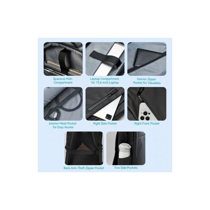 Mochila Vention KROB0 para Portátiles hasta 15.6"/ 19L/ Impermeable/ Negra 3 Mochila Vention KROB0 para Portátiles hasta 15.6"/ 19L/ Impermeable/ Negra 3