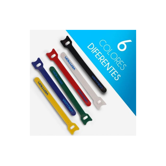 Tira Organizadora de Cables Vention KAC00/ 15cm/ Pack de 6 2