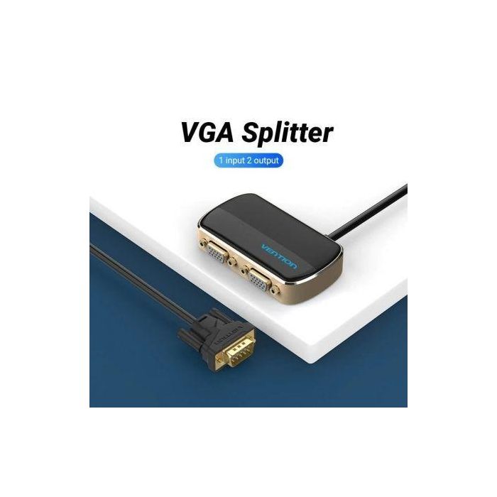 Divisor VGA con Alimentación Externa Vention DBABF/ VGA Macho/ 2x VGA Hembra 2