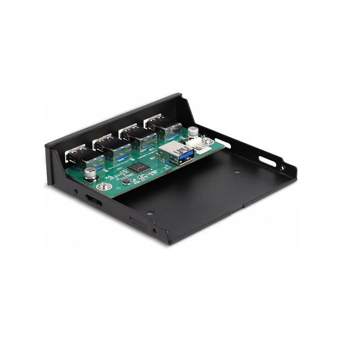 Delock 3.5" Interno USB 3.2 Gen 1 Hub 4 Puertos, 5 Gbit/s, VIA VL817, Panel E/S, Metal Negro 2 Delock 3.5" Interno USB 3.2 Gen 1 Hub 4 Puertos, 5 Gbit/s, VIA VL817, Panel E/S, Metal Negro 2