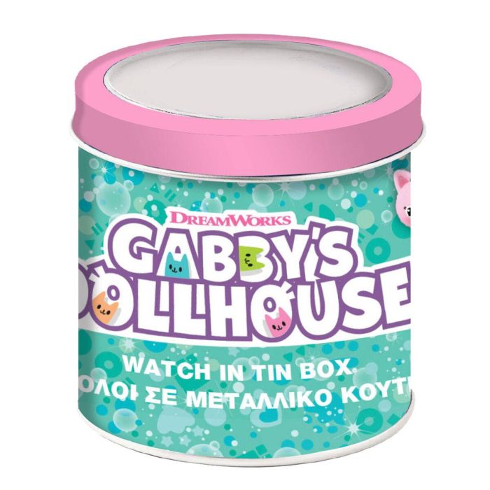 Reloj Infantil Gabby's Dollhouse 000574089 - TIN BOX Ø 33 mm 1