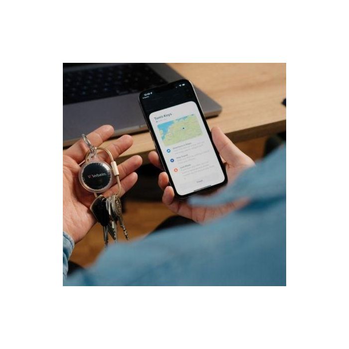 Localizador Verbatim My Finder Coin Bluetooth Tracker MYFC-01B compatible con Apple/ Incluye Llavero y Pila/ Negro 4
