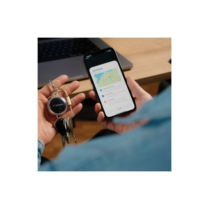 Localizador Verbatim My Finder Coin Bluetooth Tracker MYFC-01B compatible con Apple/ 2 unidades/ Incluye Llavero y Pila/ Negro 4