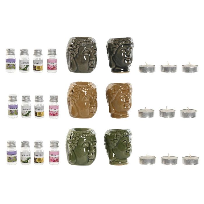 Quemador Oriental DKD Home Decor Verde Mostaza 13.5 x 8 x 17 cm Set de 9 (3 Unidades) Quemador Oriental DKD Home Decor Verde Mostaza 13.5 x 8 x 17 cm Set de 9 (3 Unidades)