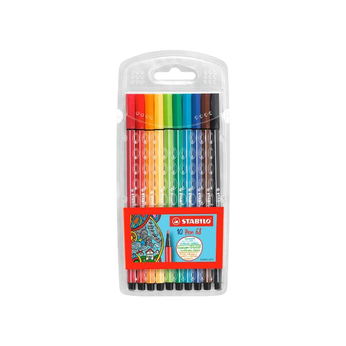 Rotulador Stabilo Acuarelable Pen 68 Estuche Carton De 10 Unidades Colores Surtidos 1