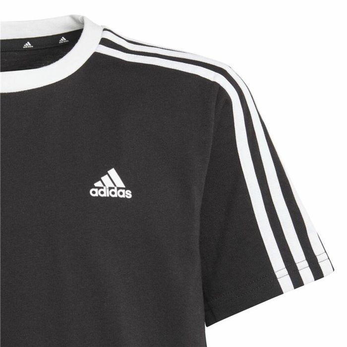 Camiseta de Manga Corta Infantil Adidas Essentials Azul Negro 2 Camiseta de Manga Corta Infantil Adidas Essentials Azul Negro 2