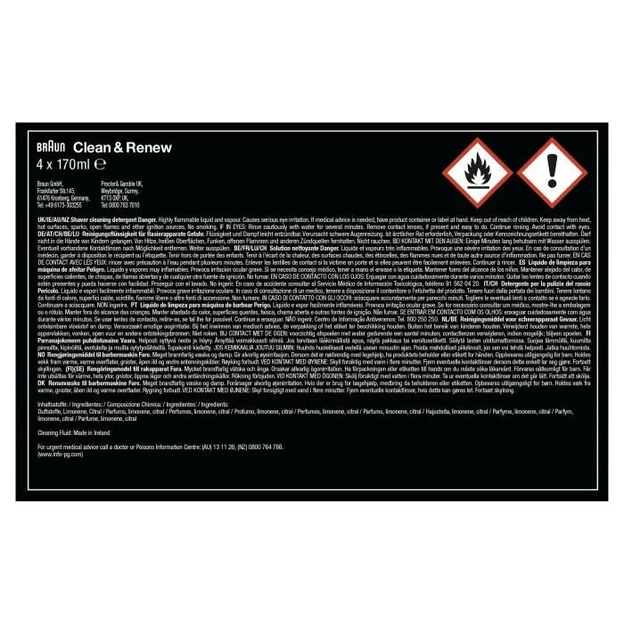 Braun BRA1710895498711 Cartucho de limpieza Clean & Renew para estación SmartCare, Paquete de 4 5