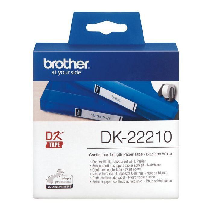 Brother DK Cinta de Papel Continua Duradera Blanca 29mm x 30.48m Compatible Impresoras QL 1