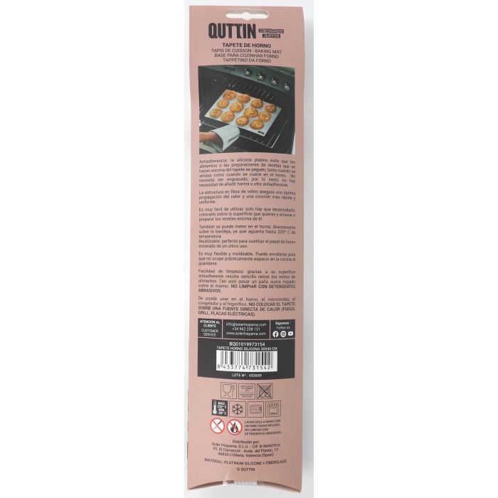 Quttin Tapete de Horno de Silicona Antiadherente 30 x 40 cm para Cocina y Repostería Reutilizable (24 Unidades) 9