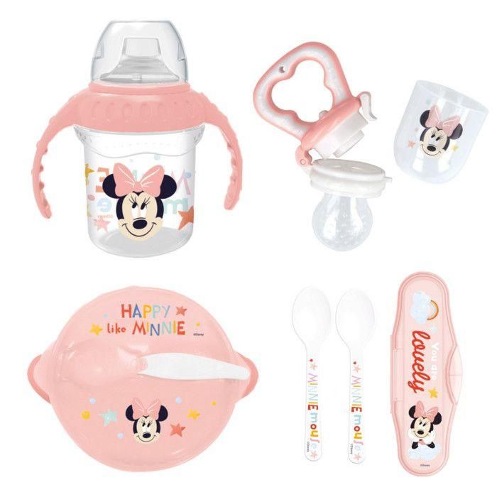 Pack comida THERMOBABY MINNIE 1ª edad - 1 mordisqueador + 1 bol + 1 taza con asa + 2 cucharas