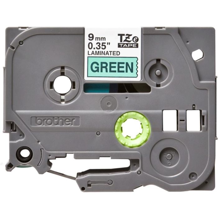 BROTHER Cinta laminada verde/ negro 9mm