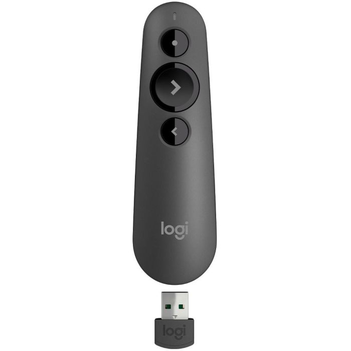 Logitech R500 Mando Presentaciones Láser Inalámbrico Plug & Play para Diapositivas - Alcance 20m, Compatible Software