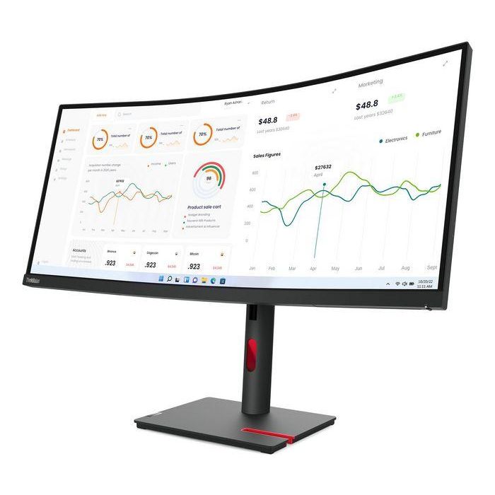Lenovo Monitor 34" (86.4cm) VA LED Quad HD 3440x1440 21:9 6ms, 350cd/m², 3000:1 con Soporte Cámara Modular HDMI DP 3 Lenovo Monitor 34" (86.4cm) VA LED Quad HD 3440x1440 21:9 6ms, 350cd/m², 3000:1 con Soporte Cámara Modular HDMI DP 3