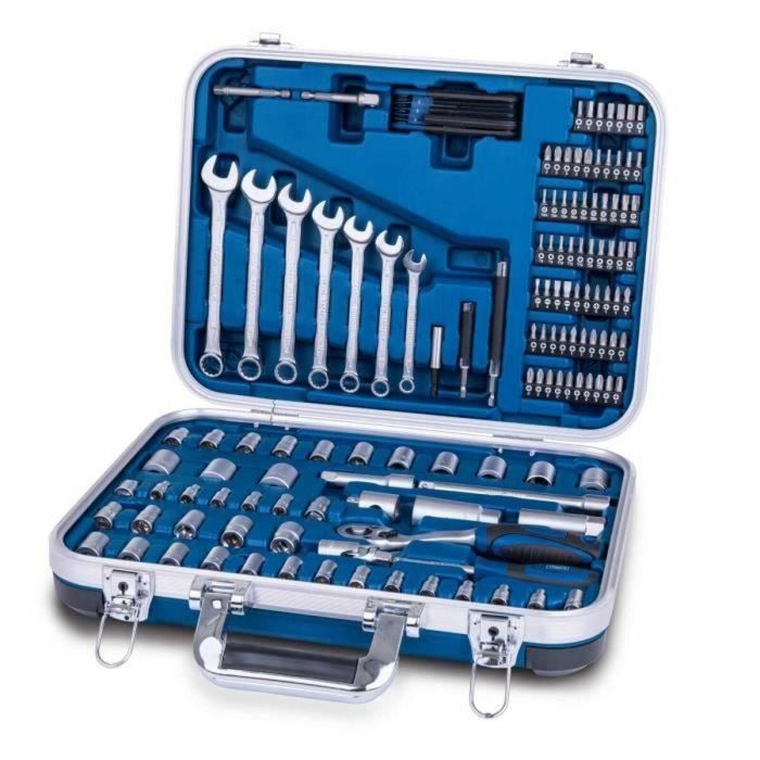 Scheppach TB170 Maletín de Herramientas con 135 Piezas, Fabricadas en Acero Cromo Vanadio, Incluye Maletín de Transporte con Cerradura Scheppach TB170 Maletín de Herramientas con 135 Piezas, Fabricadas en Acero Cromo Vanadio, Incluye Maletín de Transporte con Cerradura