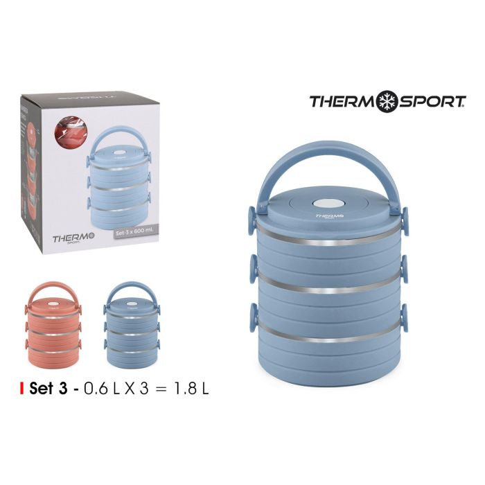 Thermosport Fiambrera Plástico Acero 0.6L - Dimensiones: 15.6 cm Ancho x 18 cm Alto x 15.3 cm Largo (6 Unidades) Thermosport Fiambrera Plástico Acero 0.6L - Dimensiones: 15.6 cm Ancho x 18 cm Alto x 15.3 cm Largo (6 Unidades)