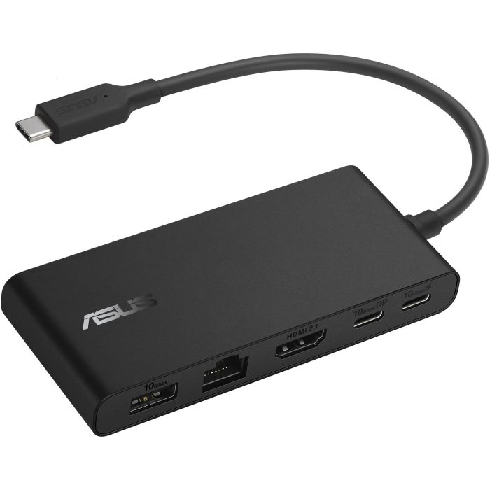 ASUS Dock DC201 Alámbrico USB-C, Doble 4K, USB 3.2 Gen 2, Ethernet 1000 Mbit/s, Entrega de Potencia 100W, Negro 1