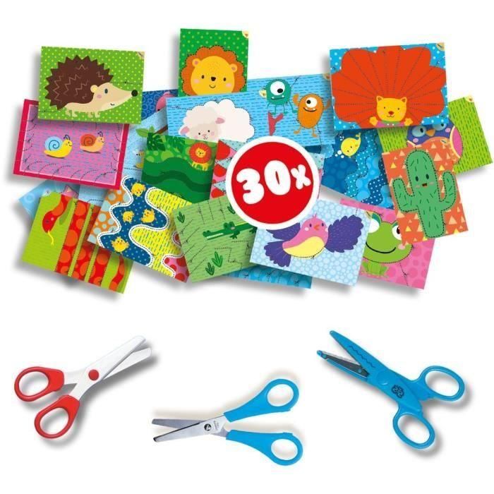 SES Creative Aprendo a cortar paso a paso - Kit educativo de corte para niños con tijeras de seguridad y tijeras zigzag 1 SES Creative Aprendo a cortar paso a paso - Kit educativo de corte para niños con tijeras de seguridad y tijeras zigzag 1