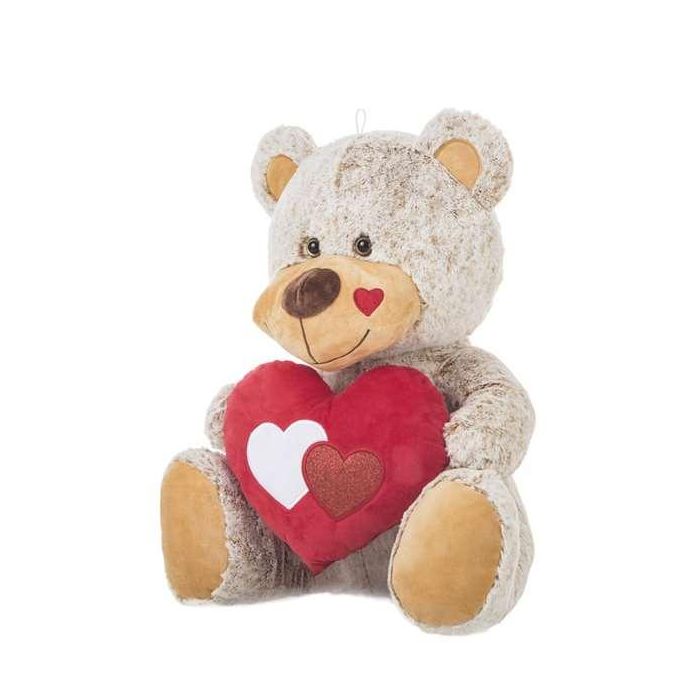 Peluche oso beig c/corazón 60cm. Peluche oso beig c/corazón 60cm.