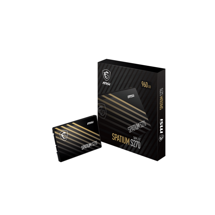 MSI SPATIUM S270 SATA 2.5 960GB unidad de estado sólido 2.5" Serial ATA III 3D NAND MSI SPATIUM S270 SATA 2.5 960GB unidad de estado sólido 2.5" Serial ATA III 3D NAND