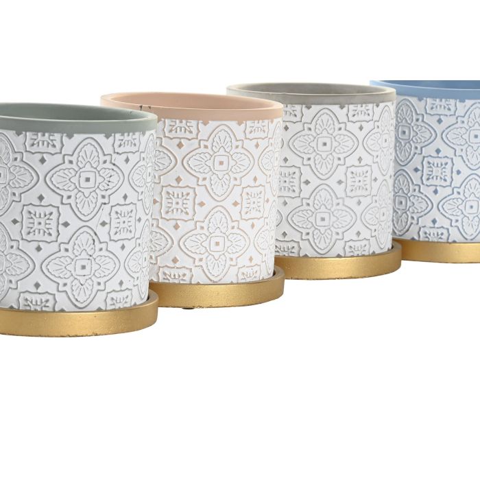 DKD Home Decor Maceta Arabe Verde Gris 14 x 14 x 14 cm (12 Unidades) 1