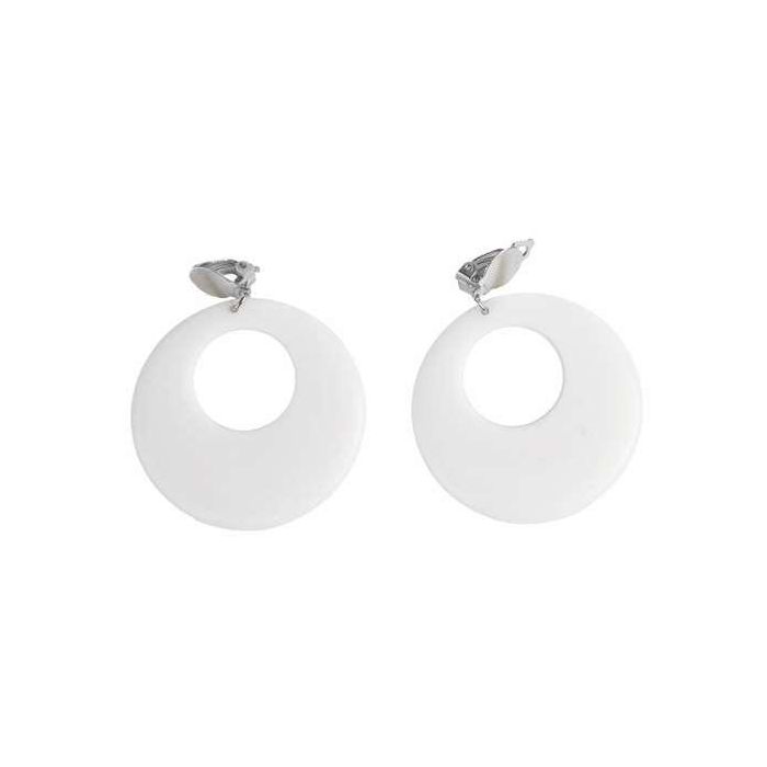 2 pendientes flamenca blanco 4,5 cm 2 pendientes flamenca blanco 4,5 cm