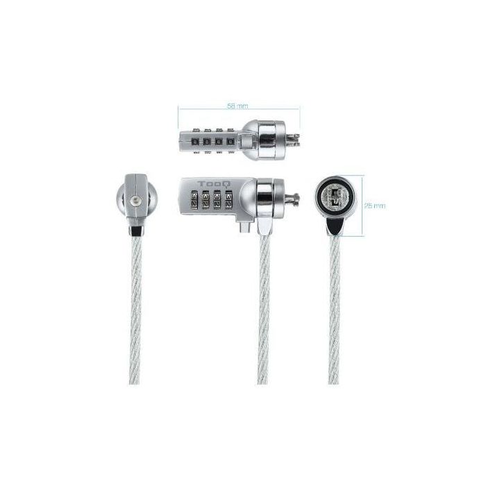 Cable de Seguridad para Portátiles TooQ TQCLKC0015/ 1.5m 1 Cable de Seguridad para Portátiles TooQ TQCLKC0015/ 1.5m 1