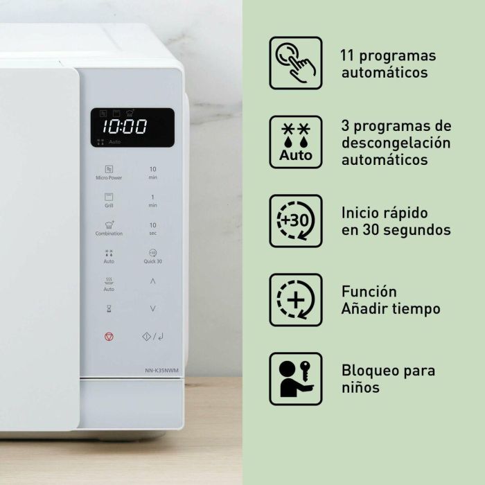Microondas con Grill Panasonic NNK35NWMEPG Blanco 900 W 24 L 1