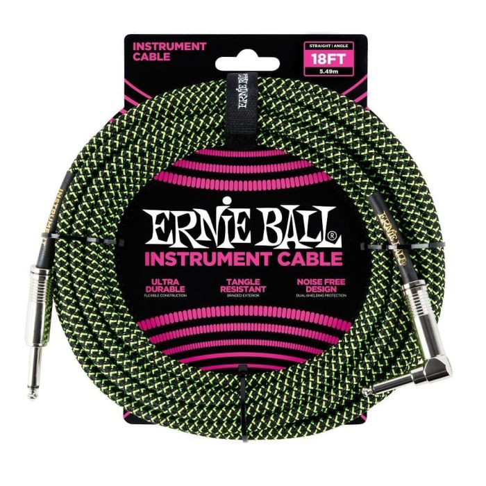 Cable Eb Instrumento Trenzado Jack-Jack Sa 5,49 M - Negro / Verde 2 Cable Eb Instrumento Trenzado Jack-Jack Sa 5,49 M - Negro / Verde 2