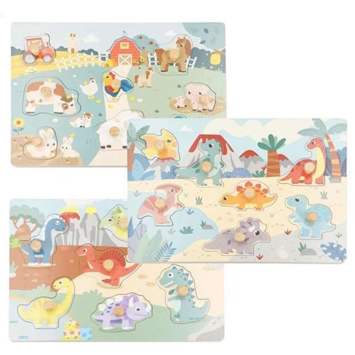 Puzzle madera dinosaurio 29,5x25x21,5 cm - modelos surtidos 1 Puzzle madera dinosaurio 29,5x25x21,5 cm - modelos surtidos 1