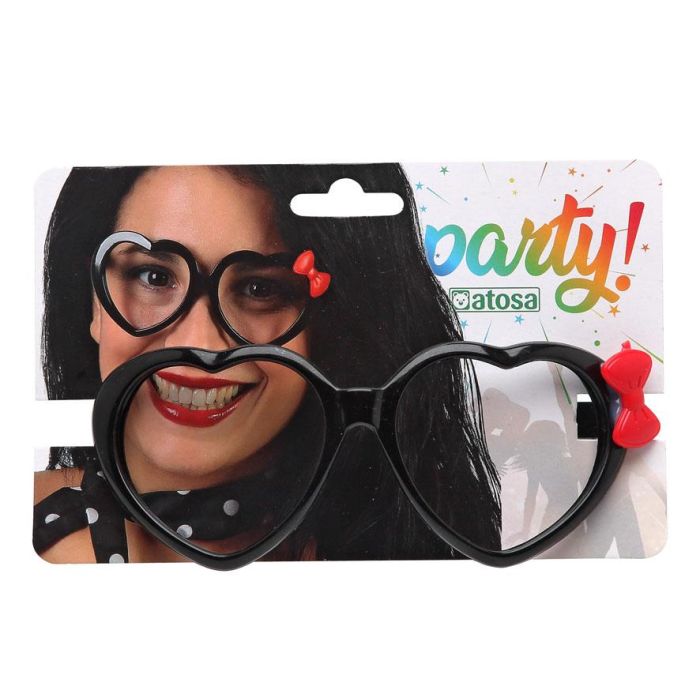 Gafas Corazones Negro Mujer Adulto 1