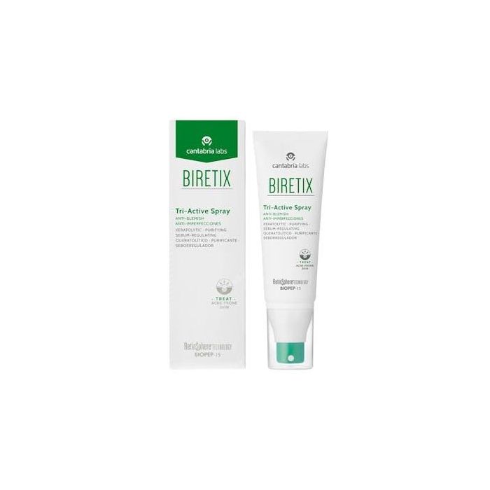 Biretix Tri-Active Spray: Anti-imperfecciones, Acné, Poros y Puntos Negros para Piel Grasa y Acneica, 100 ml