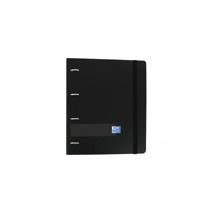 Oxford Carpeta Anillas 4x35 mm Live&Go Europeanbinder, A4+, 5x5, Tapa Polyfoam, Negro, Extra Resistente y Ligero