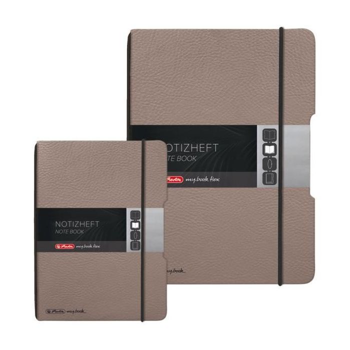 Herlitz Notizheft flex A6 40 Bl. Lederoptik FSC Mix taupe 6