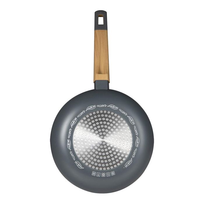 San Ignacio Sartén de Aluminio Prensado Ø26 cm, Interior PPG Fusion Gris, Mango de Madera, Inducción, Sin PFOA ni BPA 3