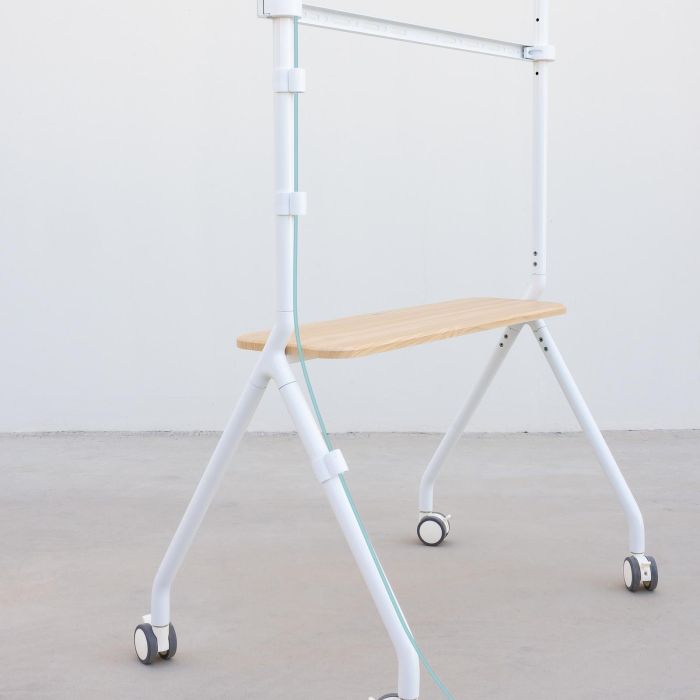 TOOQ Soporte suelo ruedas "ILOVE" pantalla 49-80 blanco