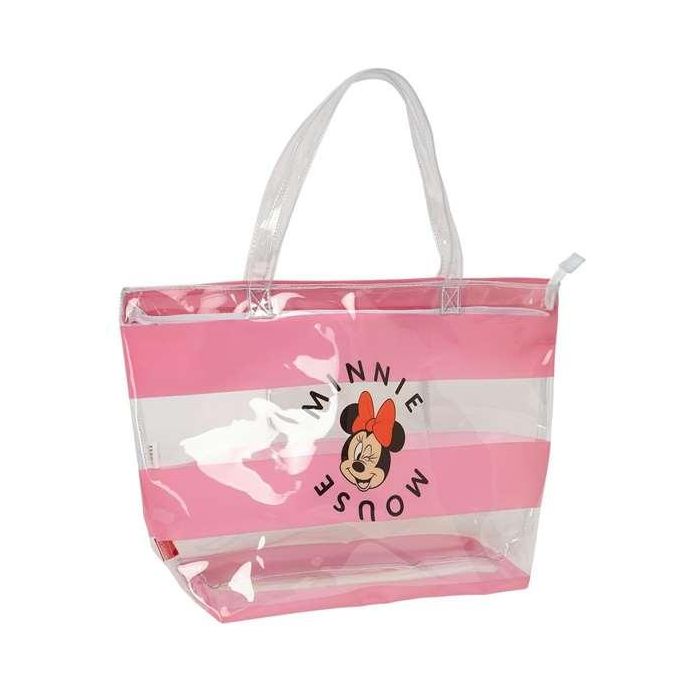 Bolso Mujer Minnie Mouse Beach Rosa Transparente 3 Bolso Mujer Minnie Mouse Beach Rosa Transparente 3