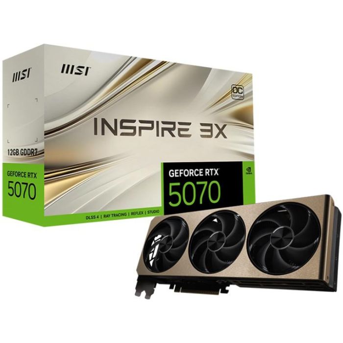 MSI Tarjeta Gráfica GeForce RTX 5070 12GB GDDR7 3X OC Inspire 0 MSI Tarjeta Gráfica GeForce RTX 5070 12GB GDDR7 3X OC Inspire 0